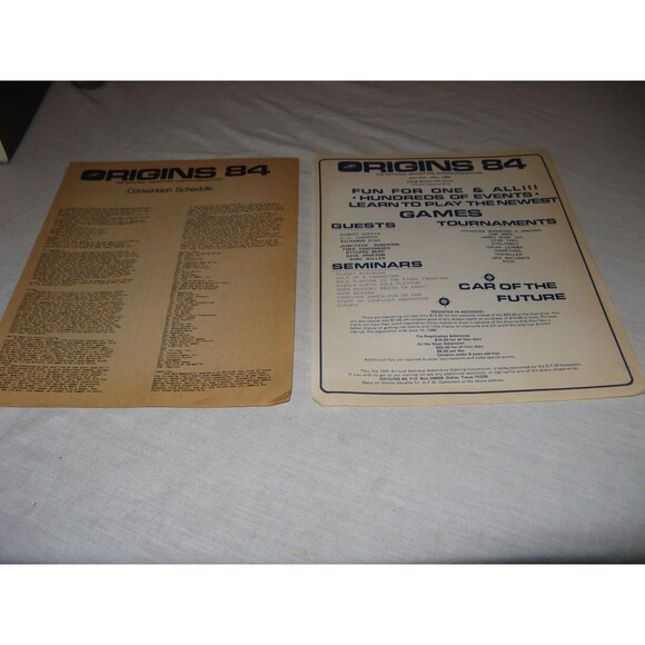 Vintage Lot Of Flyers From Mid 1980s Gaming Conventions Origions Uthercon & More - Picture 1 of 3